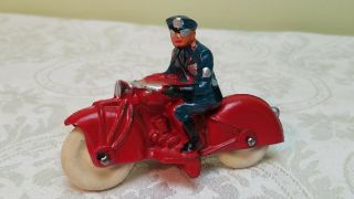 Antique Auburn Rubber Police Motorcycle W/cop Rider 1937 - 42 Shape