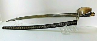 Cival War Ames Naval Cutlass Sword M 1860 Dated 1862 W Rare Scabbard
