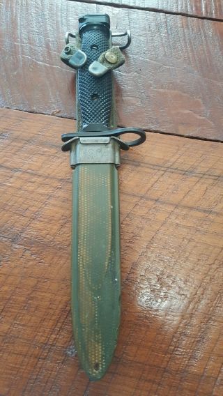 Vintage Us M7 Bayonet Knife With M8 Scabbard Vietnam