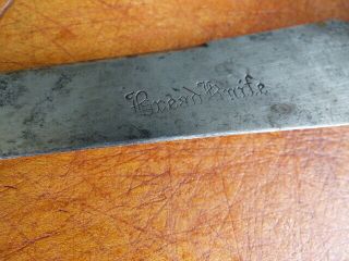 antique primitive 19thc breadboard wheat pattern w/ knife aafa 4