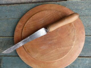 antique primitive 19thc breadboard wheat pattern w/ knife aafa 6