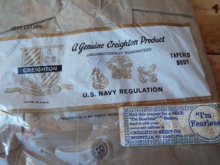 US NAVY SHIRT - Creighton U.  S.  Navy Regulation - Size 17 - 17.  5 - In Wrap TWO 4