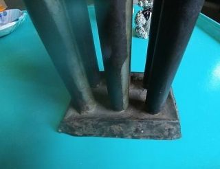Antique 19th C 1800 ' s Tin 6 Candle Mold 10 