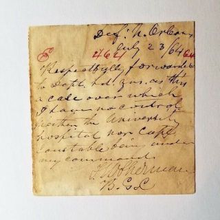 General Thomas W Sherman War - Date Signed Note 2015 Historic Autograph Appomattox