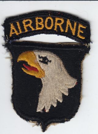 Wwii Us Army Patch - 101st Airborne Division - Attached Tab,  Fe,  No Glow