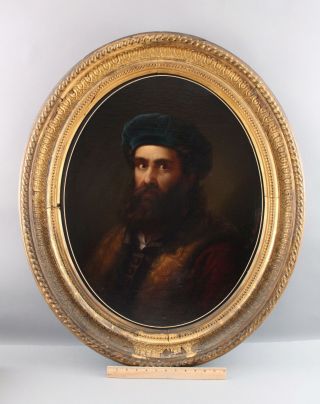 19thc Antique A.  Marangoni Italian Portrait Oil Painting,  16thc Gentleman Nr
