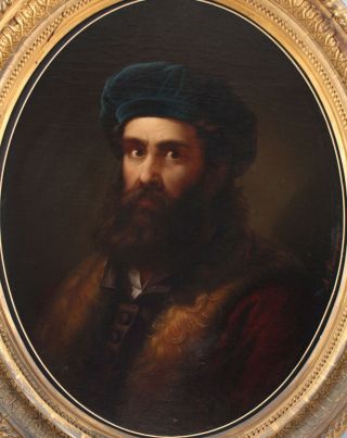 19thC Antique A.  MARANGONI Italian Portrait Oil Painting,  16thC Gentleman NR 3