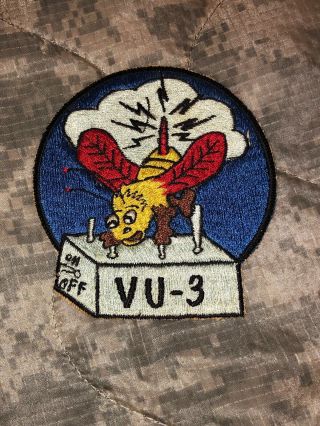 Korean War Era Us Navy Vu - 3 Squadron Patch,  Japanese Made,  1950’s,  Vietnam Era