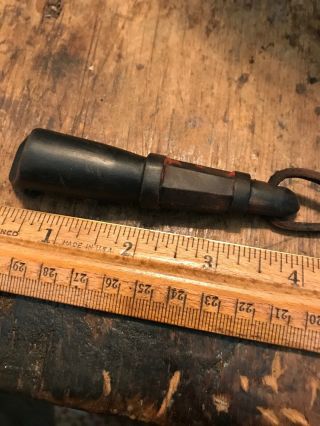 Revolutionary War 18th Century Rare Black Horn Powder Measure Carved