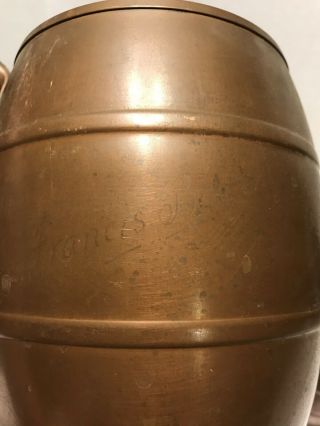 Antique Primitive Late 1800 ' s Solid Copper Jug Pitcher 4 Mug Cups Francis Bowen 7