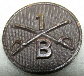 1st Cavalry " B " Troop Collar Disc With The Nut - Mexican Border
