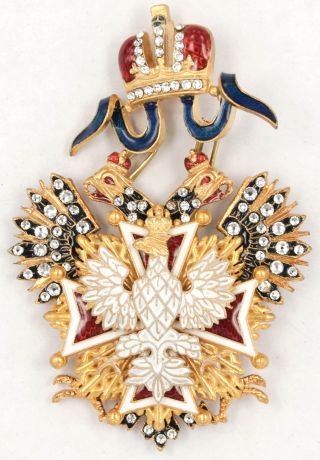 Order Of The White Eagle Cross With Swarovsky Crystals