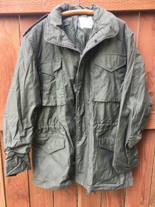 Vtg Alpha Industries Cold Weather Field Coat Us Army M Vietnam 1971 107 65