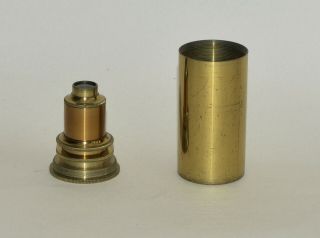 1 In Objective Lens In Can For Brass Microscope - C.  Collins.