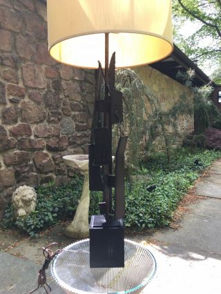 Brutalist Modern Harry Balmer Infinity Sculpture Laurel Table Lamp Fantoni