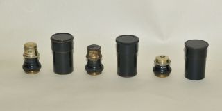3 X Objective Lens In Cans For Brass Microscope - R & J.  Beck