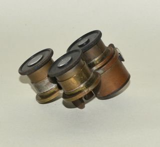 Triple Eye - Piece Magnifyer For Brass Microscope - E.  Leitz,  Wetzlar.