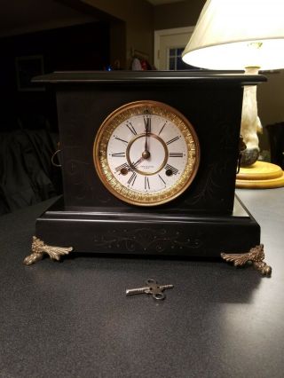 Antique Haven Lion Head Table Mantle Clock