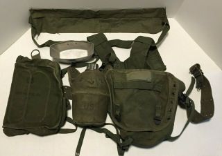 Vietnam Era M1956 Buttpack,  Canteen&cover,  Suspenders (belt,  Gasmask Bag,  Bandolier)