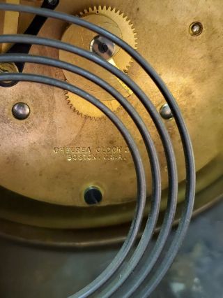 Chelsea Clock - Jaccard Jewelry Co.  1910 - 14 Solid Brass Case.  Boston,  Kansas City 7