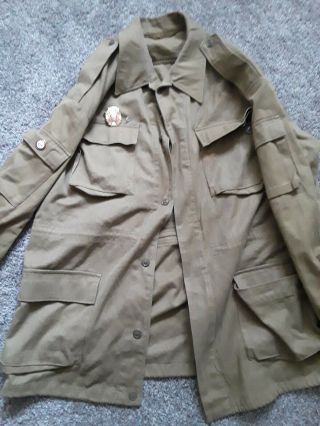 Vintage Afghanka Summer Jacket Soviet Ussr Military 50 - Vi Coat & Pins