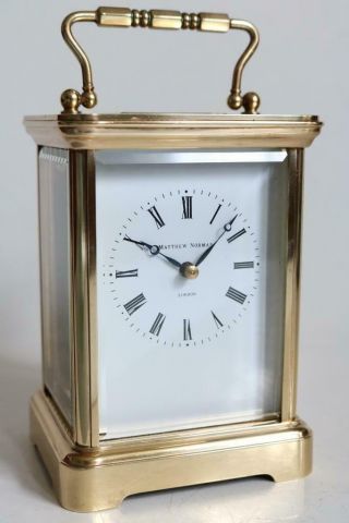Matthew Norman Swiss Carriage Clock Grande Corniche Case Stunning