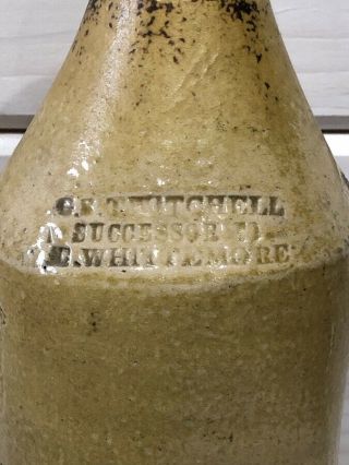 ANTIQUE PHILADELPHIA STONEWARE BEER BOTTLE IMPRESSED G.  S.  TWITCHELL G.  WHITTMORE 2