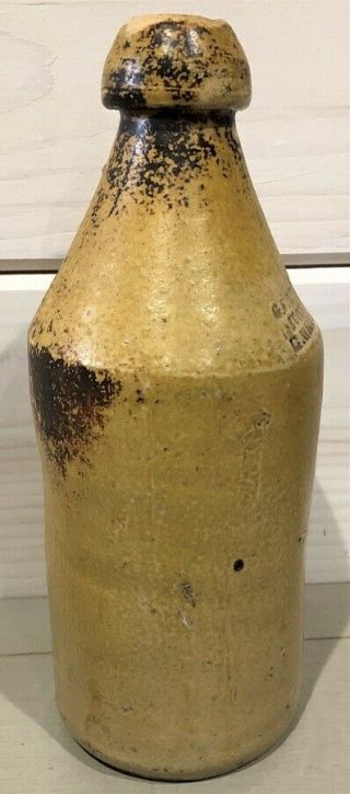 ANTIQUE PHILADELPHIA STONEWARE BEER BOTTLE IMPRESSED G.  S.  TWITCHELL G.  WHITTMORE 7