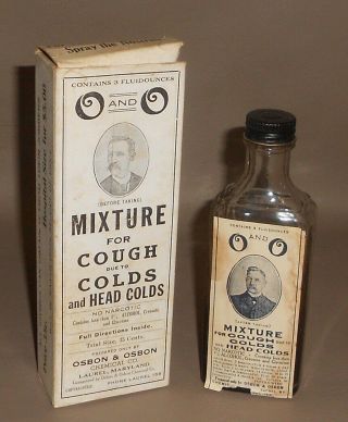 C1915 Antique Quack Medical Bottle Laurel,  Maryland Osbon & Osbon O And O