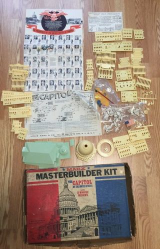 Marx Masterbuilder Kit The Capitol Of The United States 35 Mini Presidents Jfk,