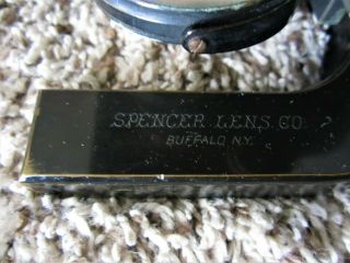 Antique Brass Spencer Lens Co Microscope,  Wood Case Box Scientific Instrument 4