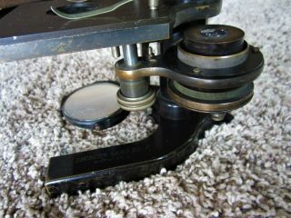 Antique Brass Spencer Lens Co Microscope,  Wood Case Box Scientific Instrument 7