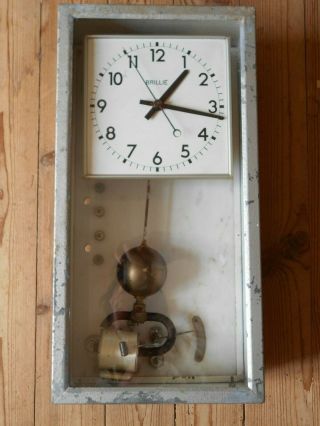 Vintage Brillie Master Clock Industrial Electomagnetic French Rare