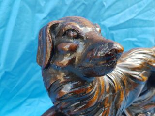 Antique French: Black Forest Corbels/Statues solid oak,  19th,  Carved Hunting Dog 7