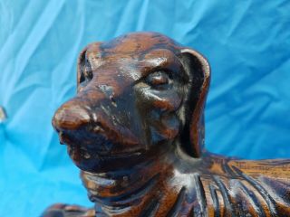 Antique French: Black Forest Corbels/Statues solid oak,  19th,  Carved Hunting Dog 8