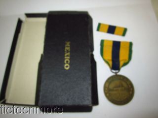 Us Pre Wwi Usmc Marine Mexican Service Ribbon Medal 825 Box & Ribbon Bbb Maker