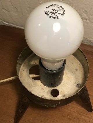 Vintage Beehive Tabletop Lamps Atomic Mid Century Modern Tripod Base 2 6