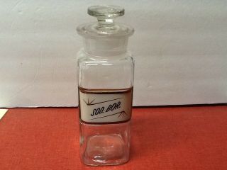Vintage Antique Drug Store Pharmacy Apothecary Label Under Glass Jar/bottle