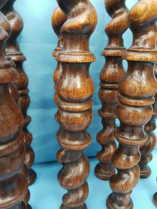 Antique French: 12 Spiral Turned Twist Oak Pillars Architectural Columns,  19th 4