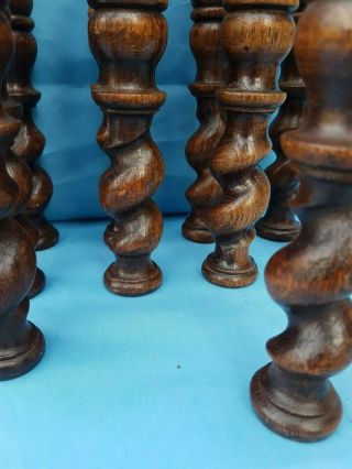 Antique French: 12 Spiral Turned Twist Oak Pillars Architectural Columns,  19th 5