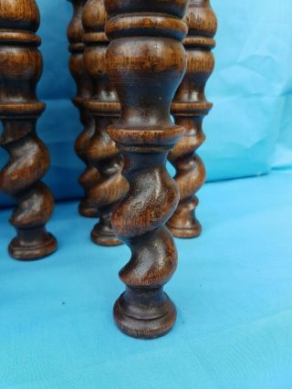 Antique French: 12 Spiral Turned Twist Oak Pillars Architectural Columns,  19th 6