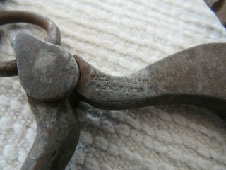 Pair 19th Century Patent Marked Hand Forged Handcuffs 7