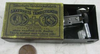 Antique German Wind - Up Matchbox Joke Gag Toy