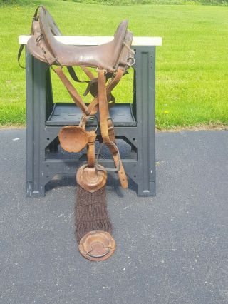 Wwi Mcclellan U.  S.  Cavalry 11 1/2 " Leather Saddle Looks Complete