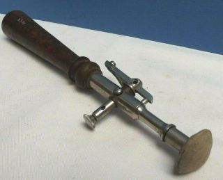 Medical [ Shocking Coil Probe ] Pulse Switch [ Large Style ] Wood Handle [ C1890 4