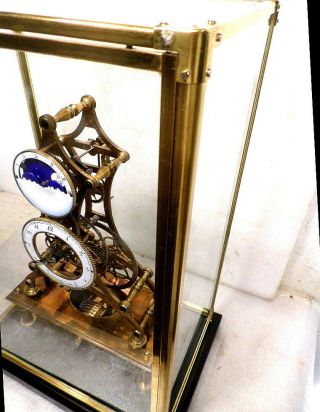 Fantastic Chain Fusee Skeleton Clock With Day/Night Moon Dial 10