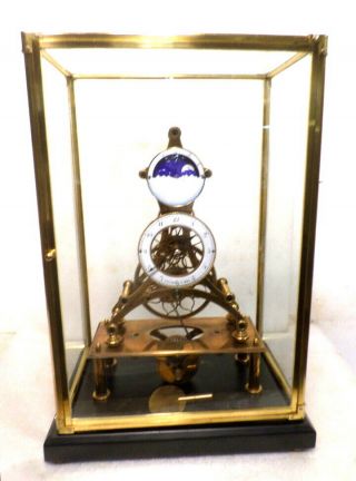 Fantastic Chain Fusee Skeleton Clock With Day/night Moon Dial