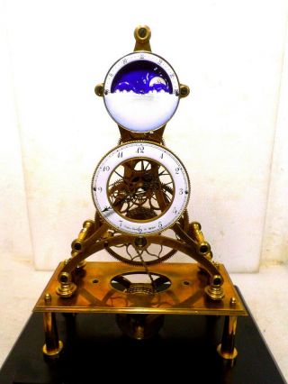 Fantastic Chain Fusee Skeleton Clock With Day/Night Moon Dial 2