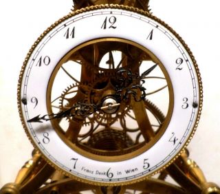 Fantastic Chain Fusee Skeleton Clock With Day/Night Moon Dial 4
