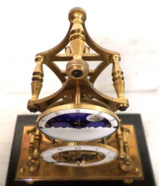 Fantastic Chain Fusee Skeleton Clock With Day/Night Moon Dial 5